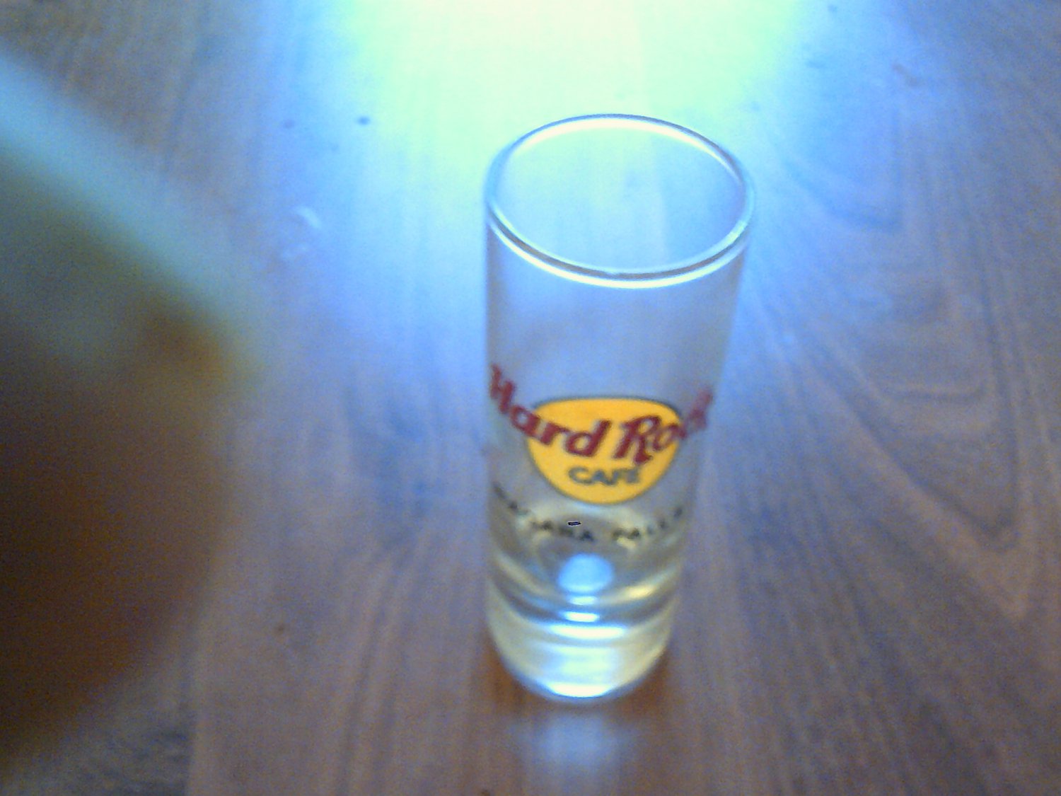 tall clear glass collectable shot glass hard rock cafe niagara falls