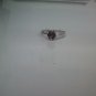 silver plated ring with multi-colored cz stone size 7