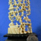 Carved Chinese antique ivory tower scene