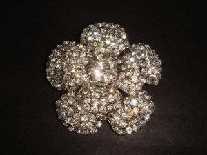 Bridal Flower Cake topper Rhinestone Brooch pin PI358
