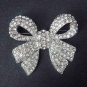 Bridal Dress Bow Crystal Rhinestone Brooch pin PI413