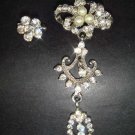 2 pcs Bridal Faux Pearl Rhinestone Brooch pin Pi153