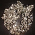Bridal Wreath Butterfly Rhinestone Brooch pin PI384