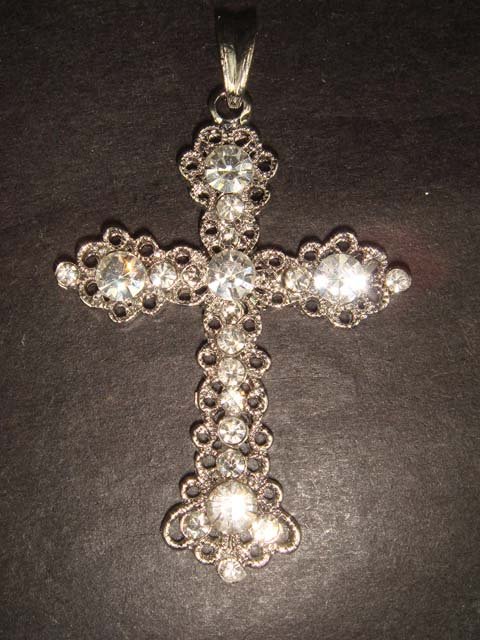 Bridal Cross Vintage Style Rhinestone Pendant PN8