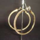 Bridal gold Rhinestone Earring Hoop Crystal 2" ER18