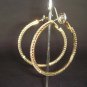 Bridal gold Rhinestone Earring Hoop Crystal 2" ER18