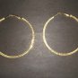 Bridal gold Rhinestone Earring Hoop Crystal 2" ER18