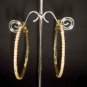 Bridal gold Rhinestone Earring Hoop Crystal 2" ER18