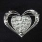 Bridal Heart Crystal Rhinestone Brooch pin PI310