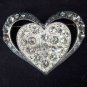 Bridal Heart Crystal Rhinestone Brooch pin PI310