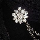 Vintage style Rhinestone Scarf Sweater chain clip PI66