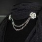 Vintage style Rhinestone Scarf Sweater chain clip PI66