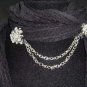 Vintage style Rhinestone Scarf Sweater chain clip PI66
