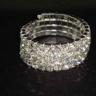 Bridal 4 row Rhinestone Stretch Bracelet Armlet BR173