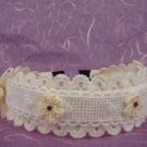 Bridal Flower girl Ivory Pink Crochet Headband HR121