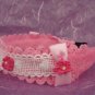 Bridal Flower girl Ivory Pink Crochet Headband HR121
