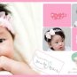 Bridal Flower girl Ivory Pink Crochet Headband HR121