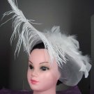 Bridal Flower Ivory Feather Fascinator Hat Pin BA126