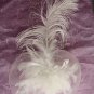 Bridal Flower Ivory Feather Fascinator Hat Pin BA126