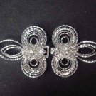 Vintage style dress Rhinestone clasp hook button BU23