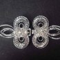 Vintage style dress Rhinestone clasp hook button BU23