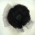 Bridal Fascinator white silk flower pin clip 6.5" BA99