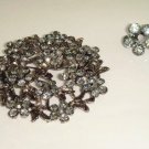 Bridal Vintage style Black Rhinestone Brooch pin PI381