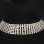 7 row Bridal Rhinestone necklace earring Set NR206