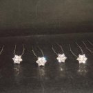 6 Bridal crystal veil prom Rhinestone Hairpin RP166