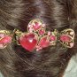 Vintage style Heart rhinestone hair clip clamp RC15