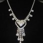 Bridal Heart Rhinestone necklace earring Set NR138