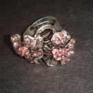 Vintage style Pink Rhinestone Flower Cocktail Ring R35