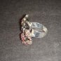 Vintage style Pink Rhinestone Flower Cocktail Ring R35