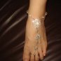 Sexy Rhinestone Flower slave anklet with ring BR179