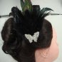 Bridal Butterfly Feather Rhinestone Brooch pin PI397