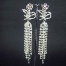 Bridal Clip on Bow Chandelier Rhinestone Earring ER173B