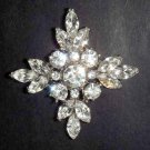 Bridal Bridesmaid Cross Rhinestone Brooch pin PI38