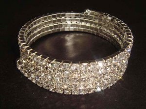 Bridal 5 rows Rhinestone Stretch Bracelet Armlet BR191