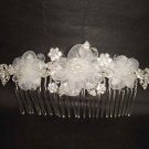 Bridal Rhinestone Flower Faux Pearl tiara Comb RB431