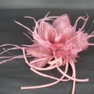 Bridal Feather tiara Hair silk flower pin clip BA98
