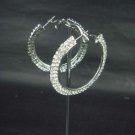 2 row Bridal hoop Rhinestone Crystal Earring 2" ER170