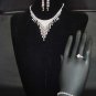 Bridal Rhinestone earring necklace ring bracelet NR194