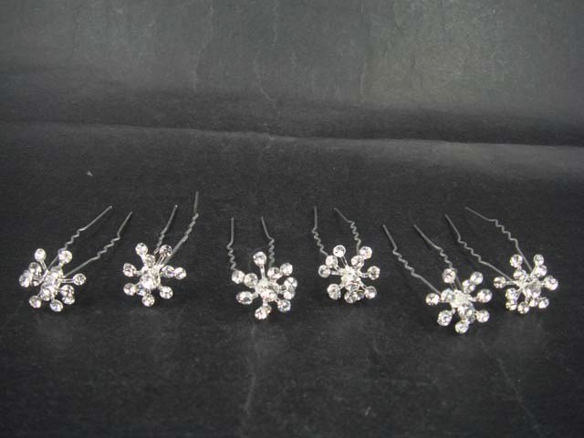 6 Bridal Flower Rhinestone Hairpin tiara Hair pin RP162