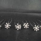 6 Bridal Flower Rhinestone Hairpin tiara Hair pin RP162