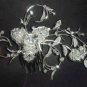 Bridal Rhinestone Flower Crystal Hair tiara Comb RB111B