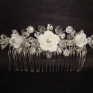 Bridal Rhinestone Flower Crystal Hair tiara Comb RB436
