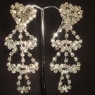 Bridal Clip on Cystral Heart Rhinestone Earring ER142