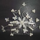Bridal Faux pearl Rhinestone Butterfly tiara Comb RB347