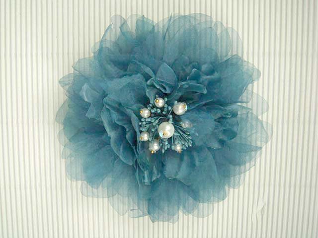 Blue Pink Bridal Wedding Hair silk Flower Clip pin BA62