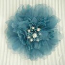 Blue Pink Bridal Wedding Hair silk Flower Clip pin BA62